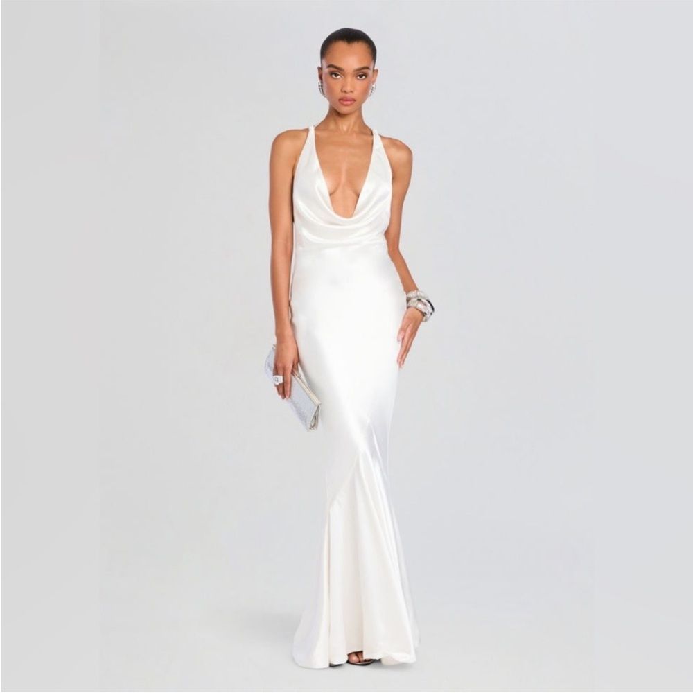 Retrofte Eve Satin Dress Size M Nwt White